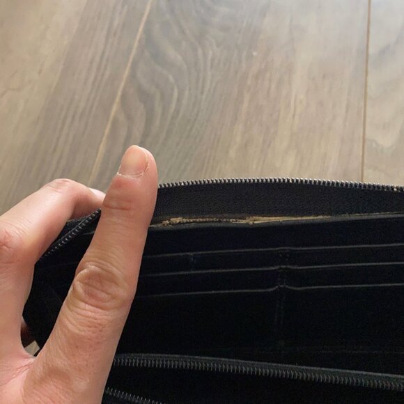 Coach Black Logo Canvas Wallet with Leather Trim - Picture 9 of 11